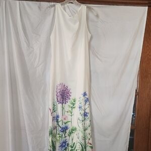 SHEIN White Maxi Dress with Floral Design